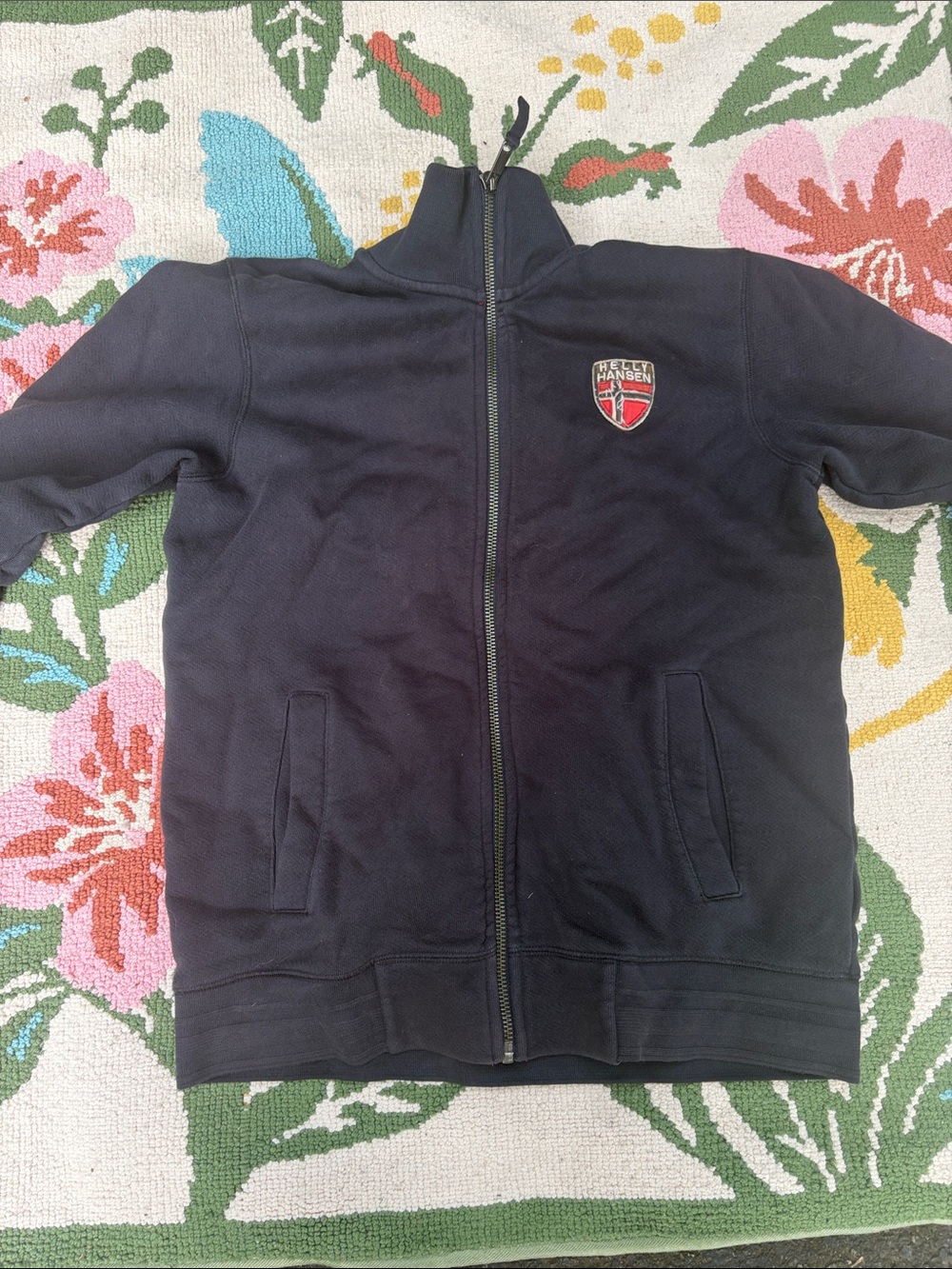 Helly Hansen Navy Full-Zip Track Jacket with Crest Patch